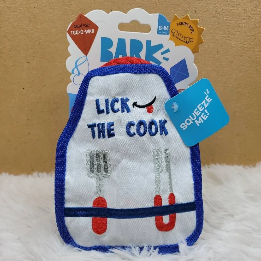 Bark Sun's Out Tongue's Out Grilling Apron with Tug/Pull Rope and Squeaker